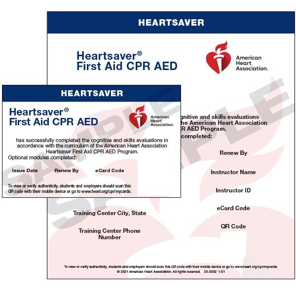 Heartsaver First Aid CPR AED eCard