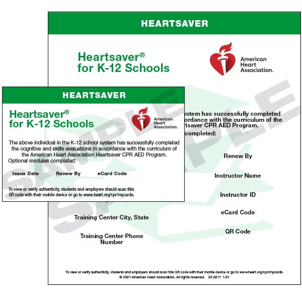 Heartsaver CPR AED (K-12) eCard